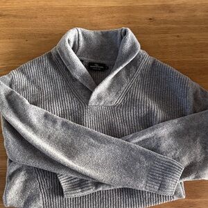 Rodd & Gunn Shawl collar Gray Sweater. Size large. Italian yarn.